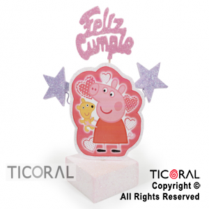 ADORNO CUBITO ECO FELIZ CUMPLE CERDITA PEPPA x 1